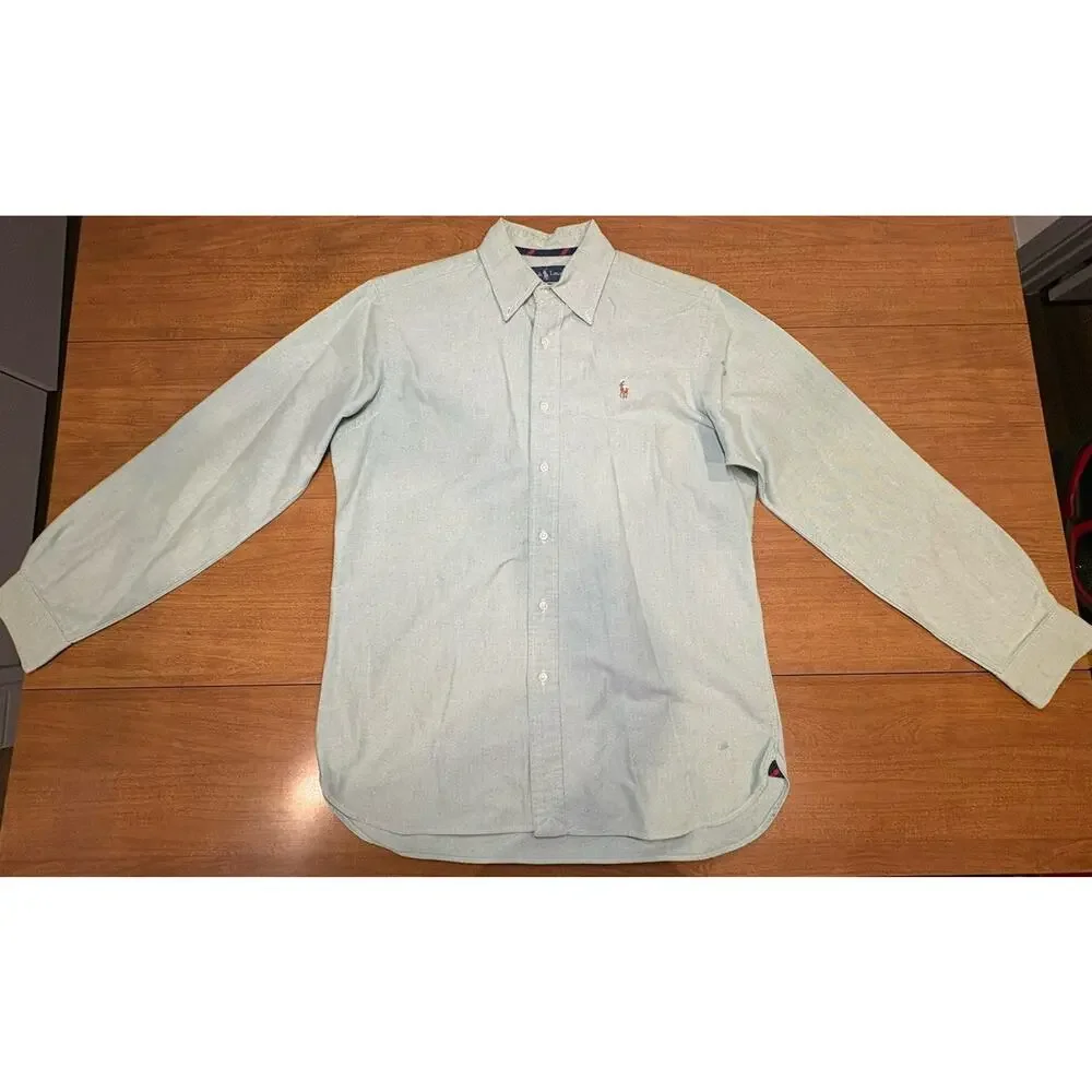 Ralph Lauren Dress Shirt , Mint and white strips Men's Meduim